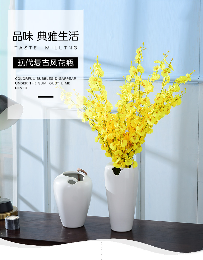 Lou qiao ou I and contracted white ceramic vase furnishing articles dried flower arranging flowers sitting room Nordic creative decoration