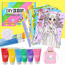 Pigment painting graffiti painting childrens coloring painting handmade diy gouache paint watercolor painting baby painting set painting