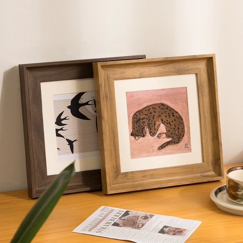 Ретро квадратная настенная фоторамка, акварель, в американском стиле, изысканный стиль