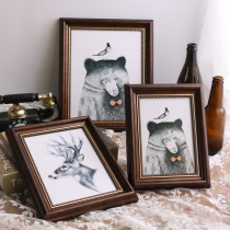 American retro frame frame Wall 8 inch 10 inch 12 inch A4 printing and washing photo frame setting 7 inch 6 inch