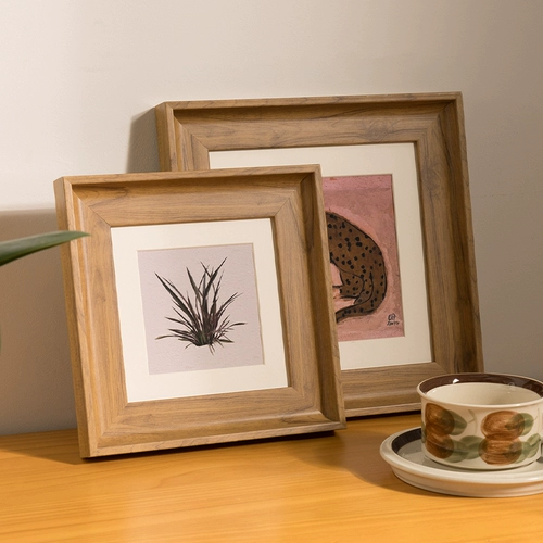 Ретро квадратная настенная фоторамка, акварель, в американском стиле, изысканный стиль