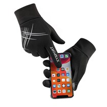 Bike riding gloves for men and women autumn and winter waterproof and cold-proof plus suede warm touch screen students bike sport climbing