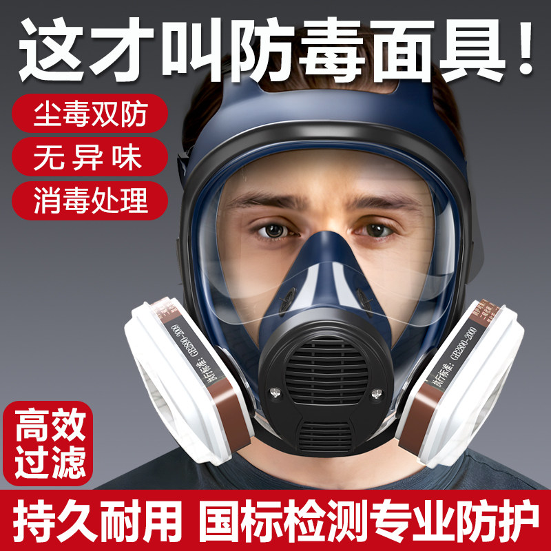 防毒面具全面罩防工业粉尘实验室专用头罩防护罩甲醛过滤高级生化