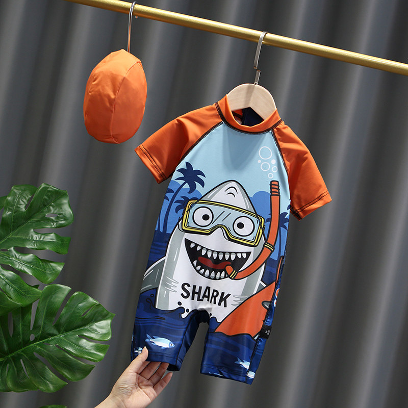 Boy dinosaur swimsuit for small children in swimsuit swimsuit handsome sunscreen suit boy baby swimsuit