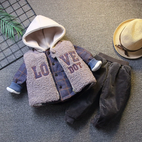 Комплект для мальчиков, детский пуховик, жилет, утепленная рубашка, 2020, в западном стиле, 3 предмета