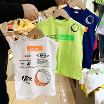 Childrens summer clothes 2021 New Girl sleeveless coat summer style horse clip vest boys cotton T-shirt