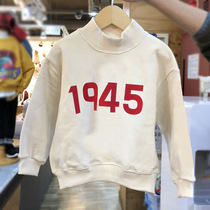 Mens and womens sweaters in the autumn of 2021 new childrens clothing Korean version of the letter printing high-neck long-sleeved base shirt tide