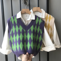 Childrens shirts new 2021 new sweaters Machia Tong clothes Two sets Fashion baby Spring Fashion boy