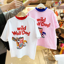 2021 summer dress new letter half-sleeve male and female child hit undershirt T-shirt short sleeve cartoon white children blouses