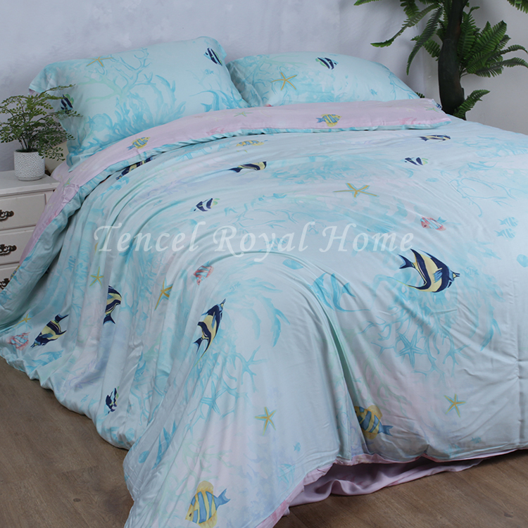 Phong cách châu âu tinh khiết 60 celestial quilt cover Lysell Tencel mượt cảm ứng mềm duy nhất quilt đơn bìa