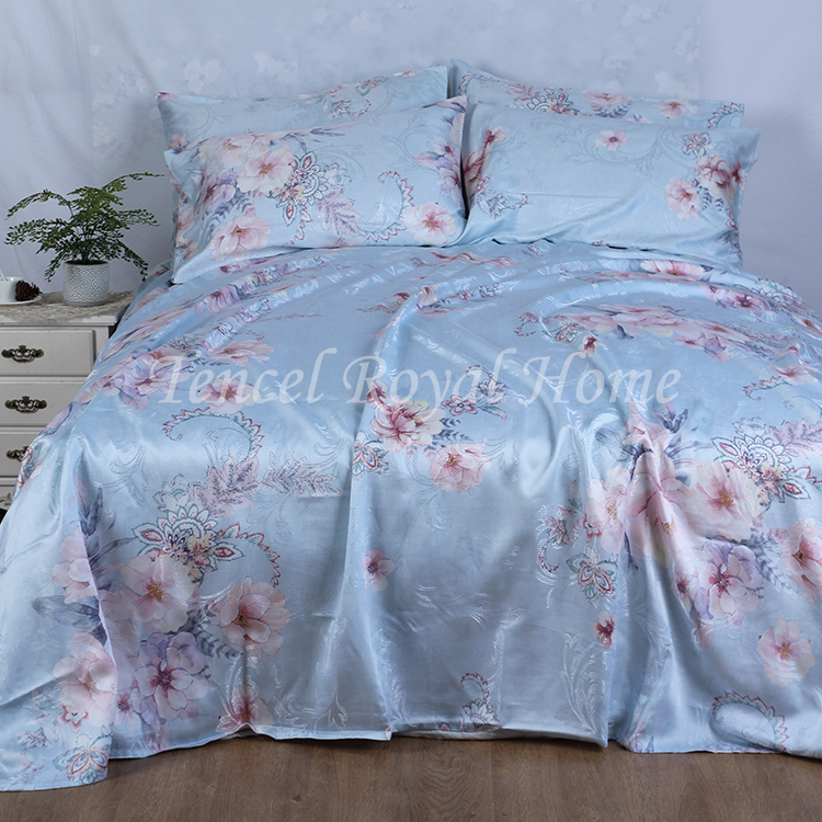 Mùa hè phải có 60 hai mặt Tencel jacquard sheets Lysell in ấn 1.5m1.8 mét đơn đôi khỏa thân ngủ duy nhất