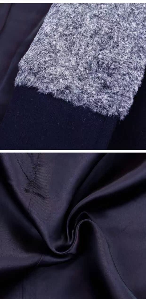 R614.Lee nhãn hiệu áo len nam mùa thu và mùa đông 50% len ba khóa không mở jacket áo khoác chống gió ấm áp thông thường áo da nam cao cấp