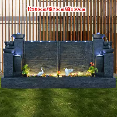 Outdoor courtyard water wall Chinese water curtain wall large fish tank landscaping indoor stone humidifier pool landscape