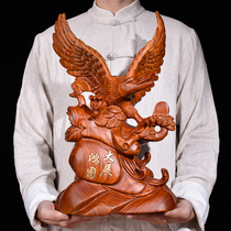  Huanghuali carved eagle ornaments Solid wood big exhibition Hongtu Office home living room decorations Mahogany crafts