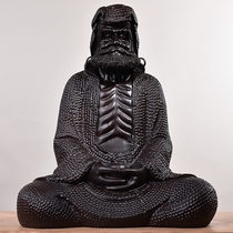  Ebony wood carving Dharma ancestor decoration Solid wood large Dharma retro Zen home tea room living room decoration