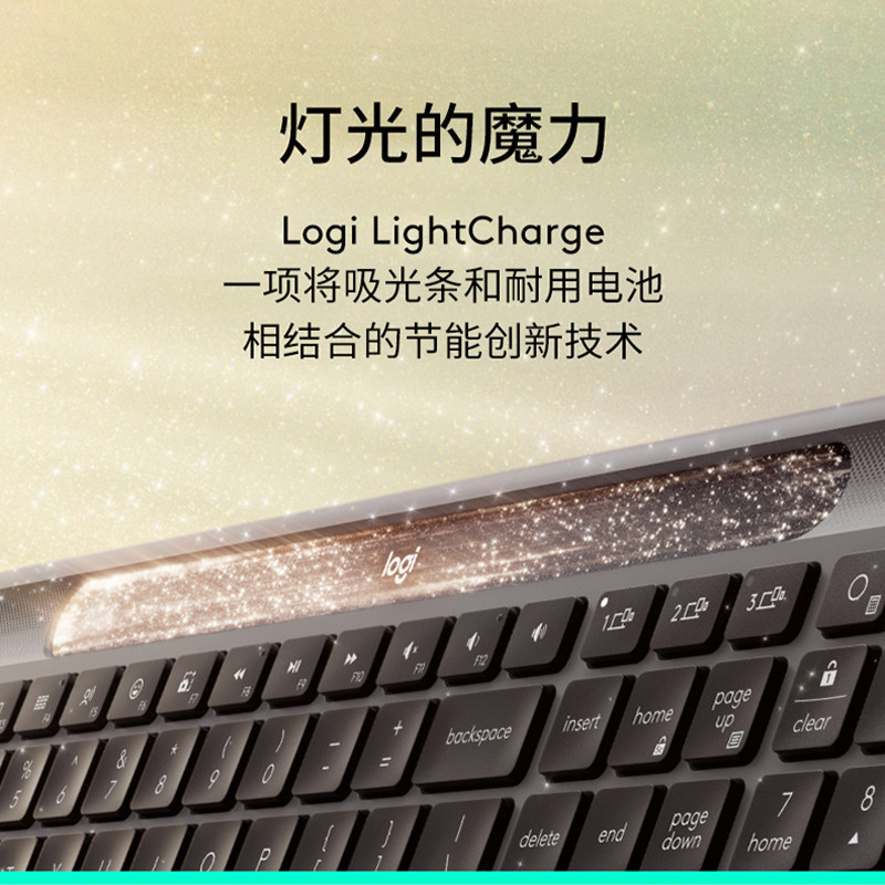 Logitech Official Flagship Store K980 Wireless Bluetooth Keyboard Ai Silent Office Ultra-Thin Solar Tablet High Aesthetic Value