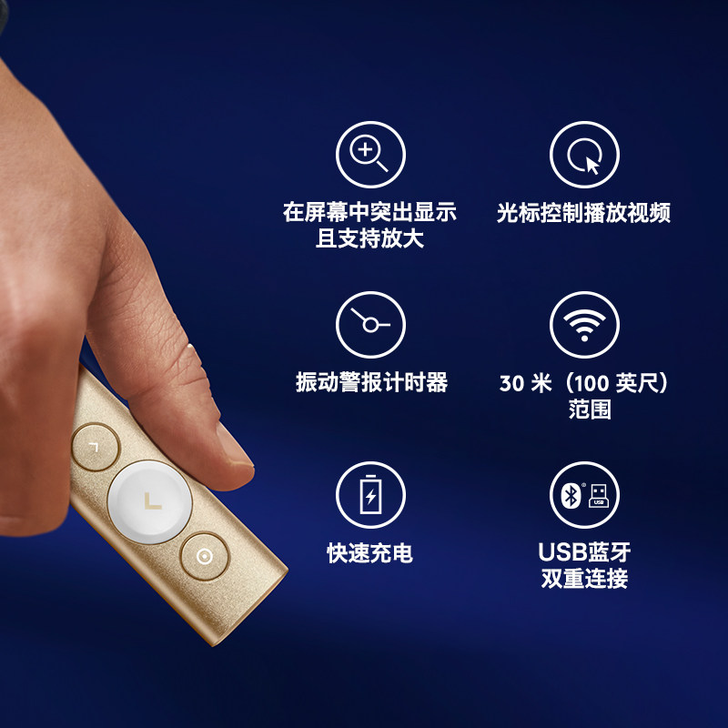 [Official Flagship Store] Logitech Spotlight Bluetooth Smart Ppt Page Turner Laser Pointer for Teachers Multifunctional Presentation Speech Electronic Pointer Page Turner Multimedia Remote Control Pen USB