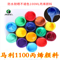  Marley acrylic paint 100ml set 12 colors Beginner hand-painted clothes and shoes cant wash off stone painting diy