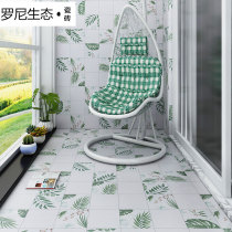 Simple modern bathroom wall tiles Kitchen anti-slip tiles Balcony art tiles tiles small flower tiles Green floor tiles