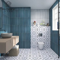 Nordic flower brick Moroccan floor tile toilet black and white wall brick kitchen toilet art tile balcony small flower sheet brick