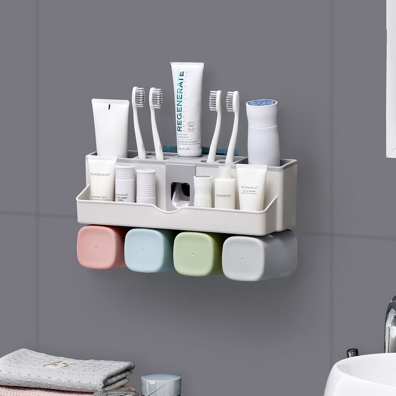  Time explosion (toothbrush holder)punch-free multi-function toothbrush holder automatic toothpaste is still