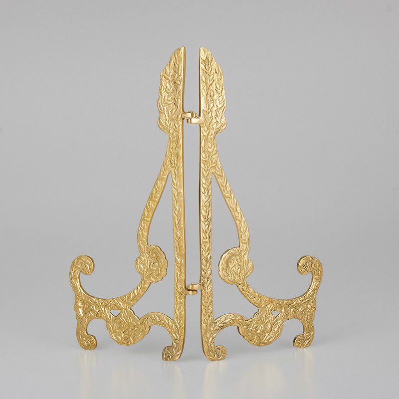 Japan Golden Handmade Retro Plate Bracket Collection Pint Brass Show Shelf Decorative Photo Frame Tea Cake Rack Nursery