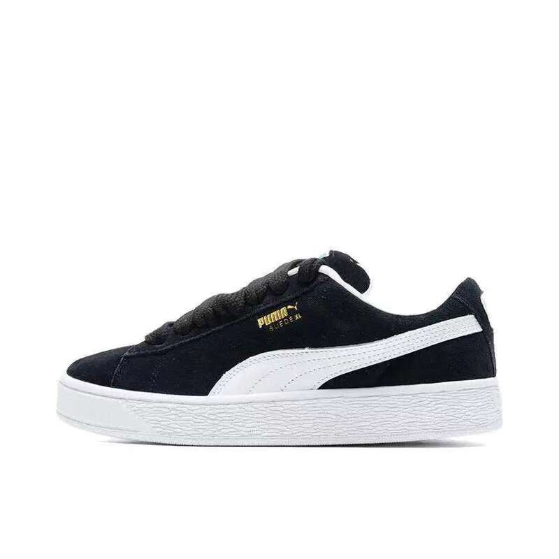 Puma Suede XL Mesh Leather Wear-Resistant Low-Top Sneakers for Men and Women in Black and White 395205-02