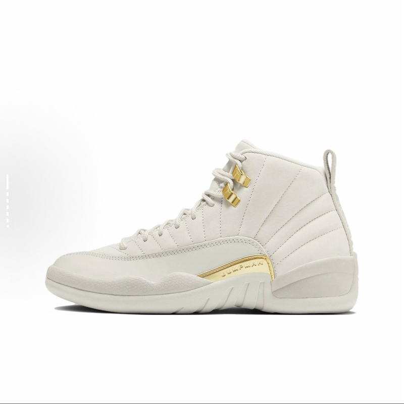Jordan Air Jordan 12 Phantom Non-Slip, Wear-Resistant, Breathable, Unisex Model, Gray Gold Fd9101-007