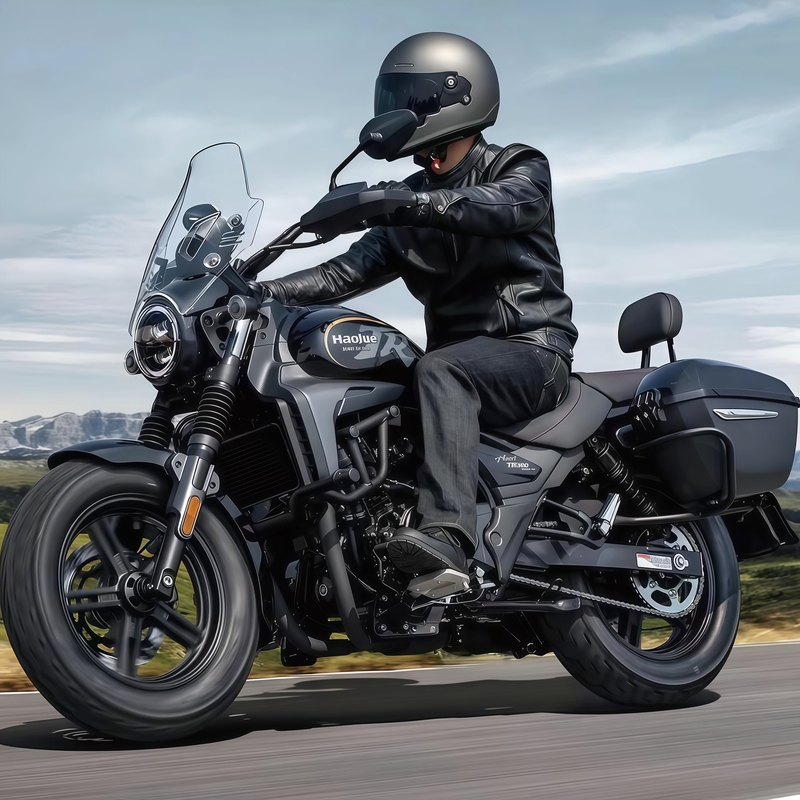 The New Haojue Tr300 Travel Version Retro Cruiser Motorcycle, Benda Chinchilla 300 Graystone Fuel-Powered Cruiser Motorcycle