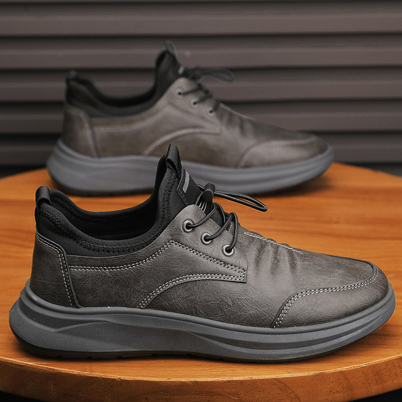 giày bảo hộ lao động Giày Nam 2023 Mới Thu Đông Làm Việc Nhà Bếp Giày Chống Trơn Trượt Đế Mềm Nam Da Chống Thấm Nước Làm Việc giày Thường giày bảo hộ chống đinh giày lao động