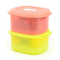 Tupperware 800ML microwave laminated small square box 2-piece refrigerated sealed fresh-keeping box