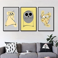 Простая современная мультяшная творческая картина с животными, цифровая картина маслом «сделай сам», ручная роспись, раскраска, декомпрессия, украшение для детской комнаты, живопись