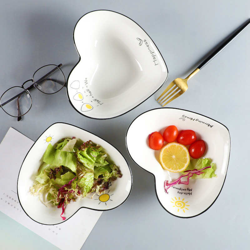 Thai Love Creativity Nordic Big Number Fruit Salad Mix Noodle Soup Bowl Single Personality Cute Peach Heart-shaped Bowl Ceramic Bowl