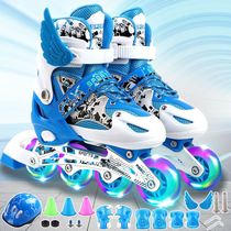 Roller Skating skates Childrens full set 3-6 beginners 5 adjustable size 8 Roller skating 4 boys 12 girls 10 years old