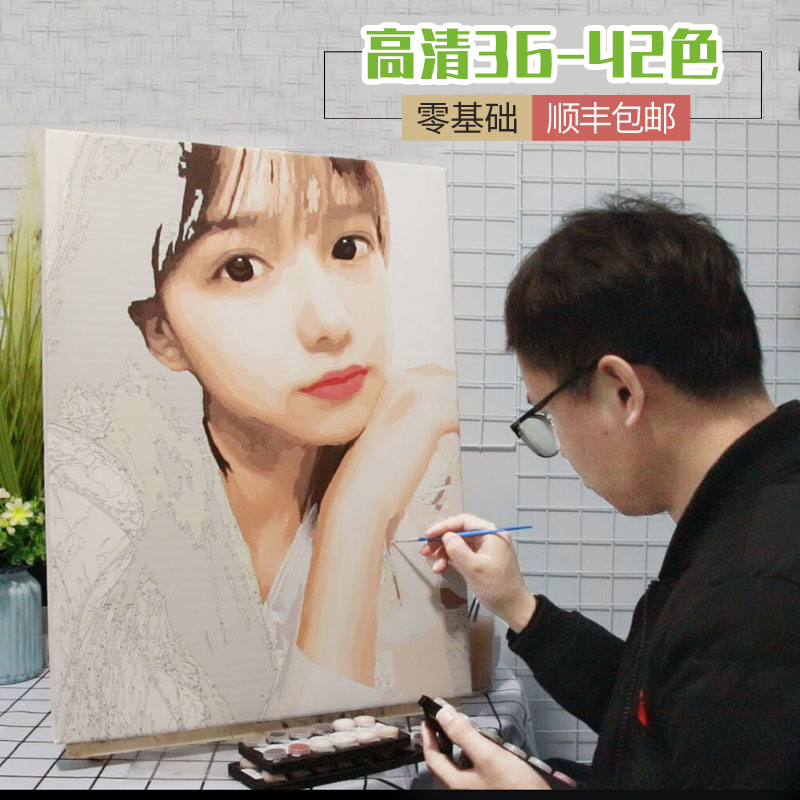 diy digital oil painting Coloring Drawing Custom Portrait Photos Hand Filling Creative Decoration Painting Valentine's Day