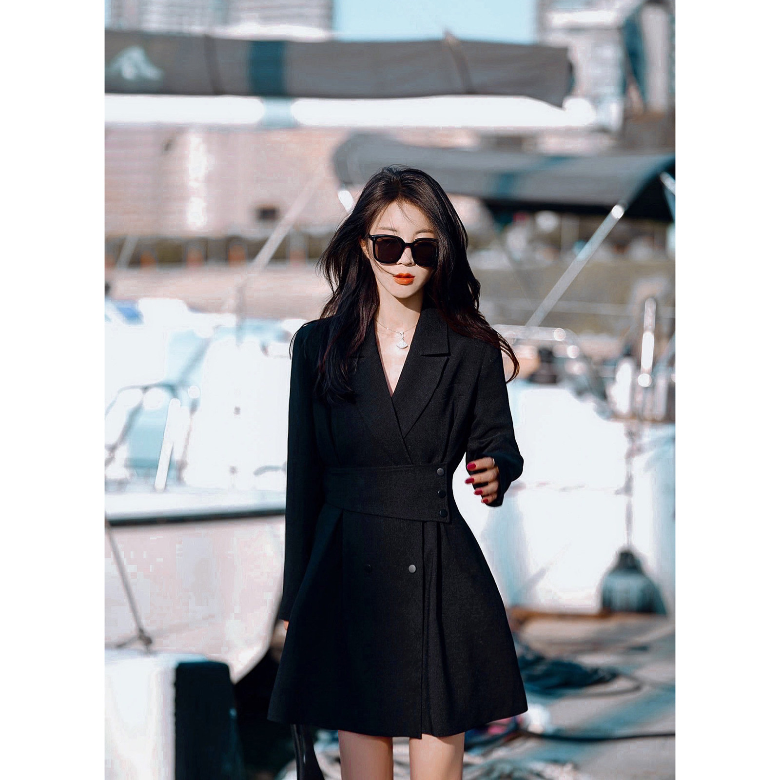 Liseyen Design Sensation Small Crowdangle Shoulder Cashew Suit Skirt 2022 new spring Fashion show slim temperament