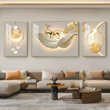 Современная легкая роскошная перо, гостиная триптич живопись, простой и атмосферный диван Фоновый украшение стены, картина, живопись, означающая хорошая настенная живопись, живопись