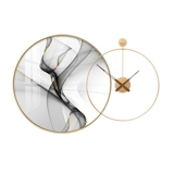 Современный минималистский ресторан, декоративная живопись, круглые часы, комбинация, подвесная картина, креативная минималистичная гостиная, обеденный стол, фон, настенная роспись