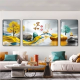 Гостиная декоративная живопись современная минималистская диван фоновая стена висящая картина Nordic Fulu Light Роскошная настенная живопись атмосфера три комбинированных фреска