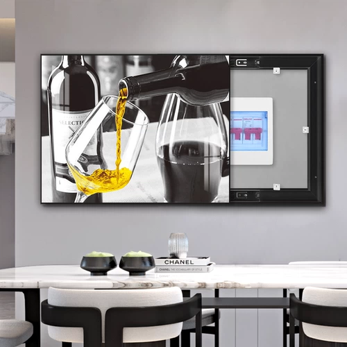 Коробка измерителя мощности декоративная живопись скандинавская распределительная коробка для покрытия, чтобы покрыть висящую картину Тотальное переключение электрической коробки с блокировкой абстрактное вино бокал.