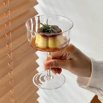 Net Red Vertical Striped Ice Cream Cup Dessert Ice Cream Cups Yogurt Mugs Pudding Cups Inwind Glass High Foot Cups