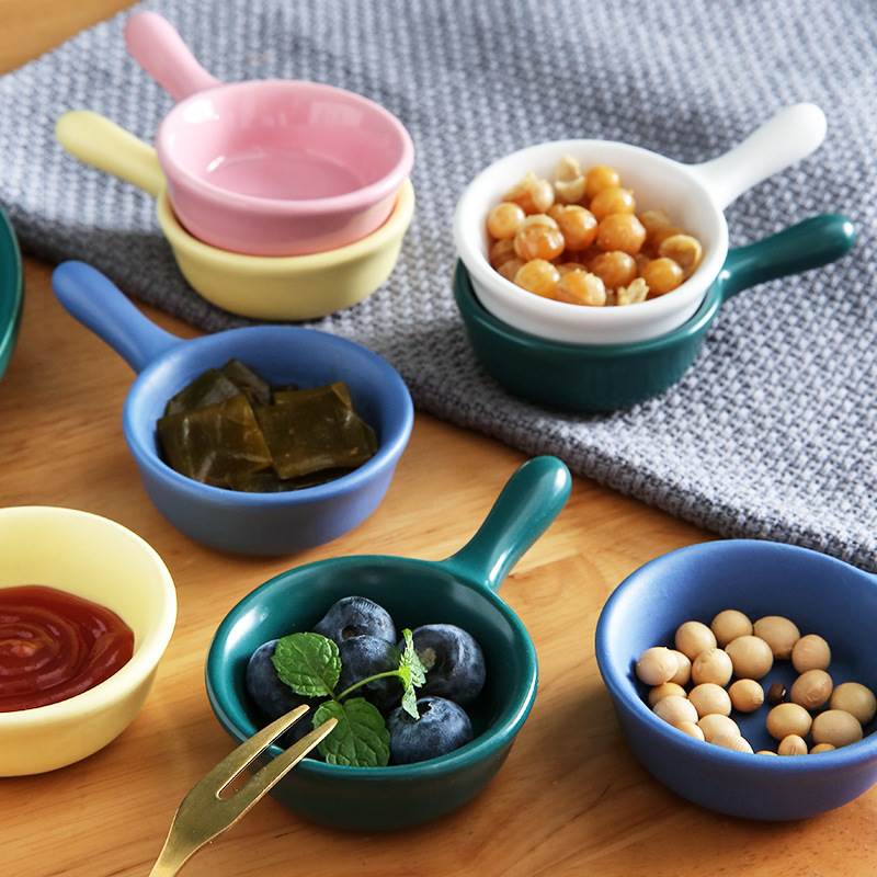 Home Seasoned Sauces Mini Day Style Handlebar Creative Ceramics Soy Sauce Vinegar Salad Ketchup Condiments Dip Sauces-Taobao