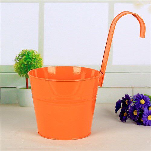 Limited keg hanging wall wall green plant creative pastoral color tin hanging basin Home planting flower creative hanging