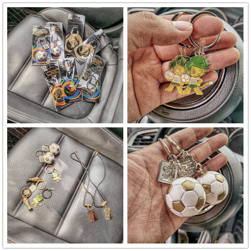 Creative key button World Cup football trophy key button staff two A093