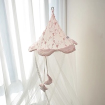 Cream pink crib mosquito net baby anti-mosquito cover newborn child tent yurt universal floor stand