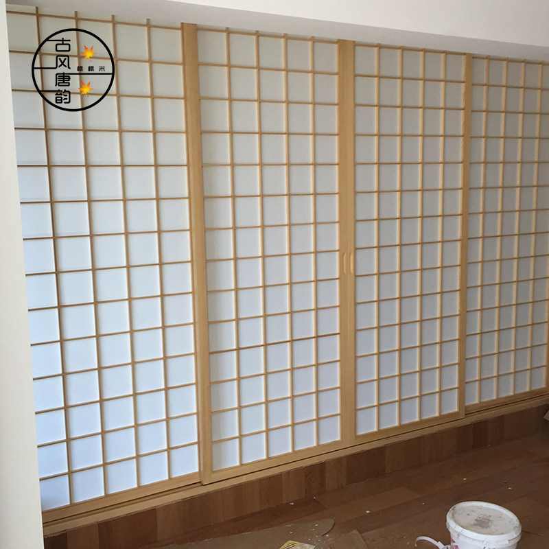 Changzhou Day Style Plaid Doors Custom Day Style Plaid Shifting Doors Custom Plaid Ramen Day Stock Store Grid Doors