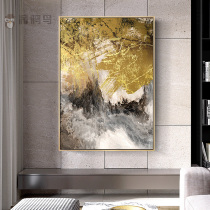 American light luxury entrance porch hand-painted oil painting aisle decoration office Hotel model room clubhouse hanging painting gold foil