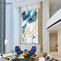 Pure hand-painted abstract gold line oil painting living room dining room murals light luxury porch background wall hanging painting Three-dimensional hanging painting