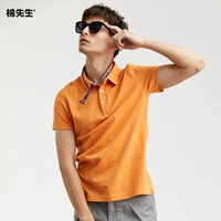 Mr. Cotton Men Mùa thu Mới Đàn ông Cotton Áo sơ mi ngắn tay Polo Màu sắc rắn Áo thun thường xuyên Áo thun nam áo polo sói