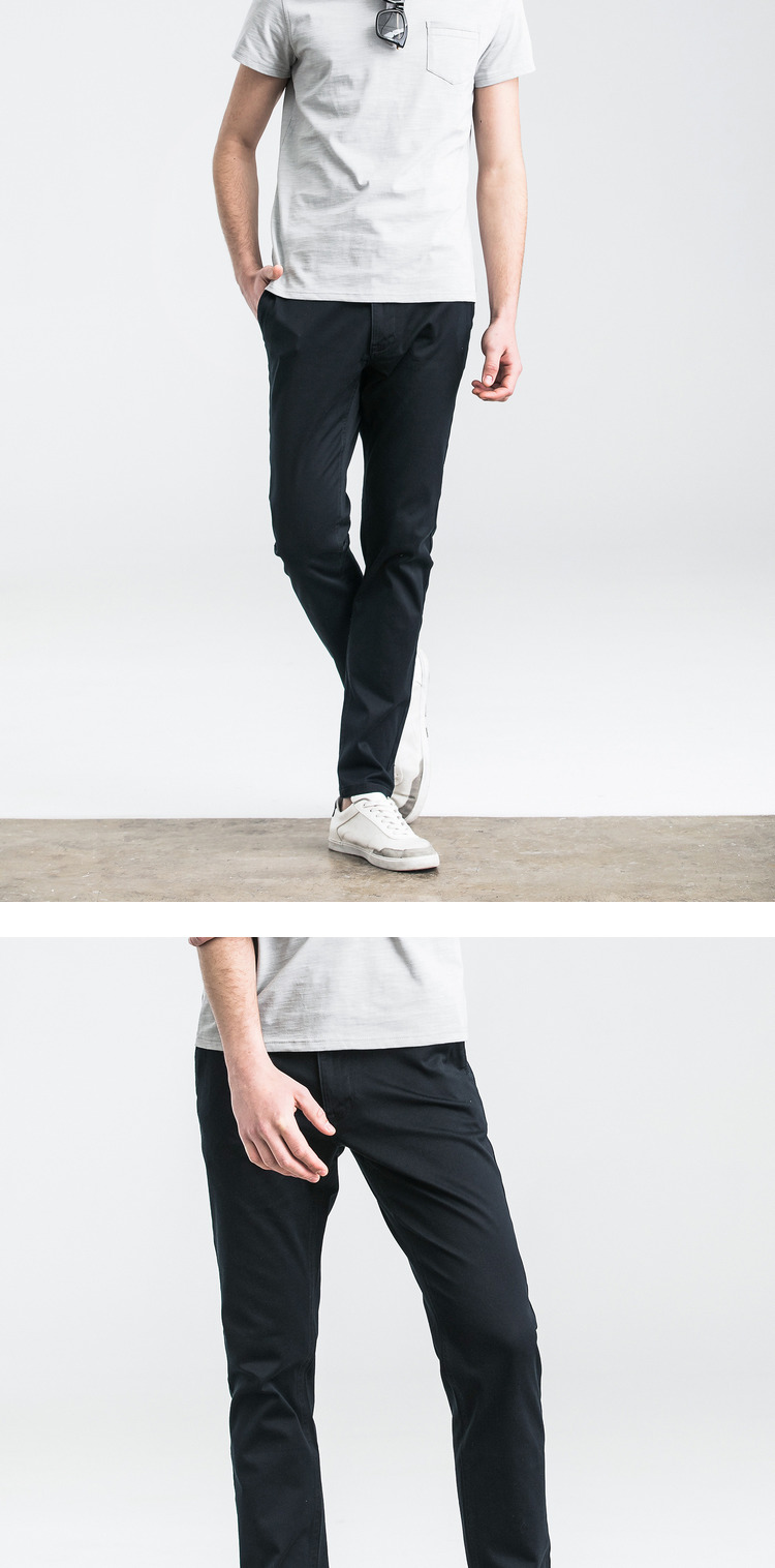 [Mã phá vỡ đặc biệt] Quần áo cotton nam mùa thu nam mới cotton co giãn nửa dòng thẻ quần thường quần nam
